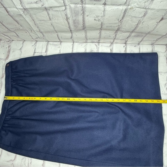 Pendleton Virgin Wool Pencil Skirt Size 12 Navy Blue Academia Office Career - Picture 7 of 9